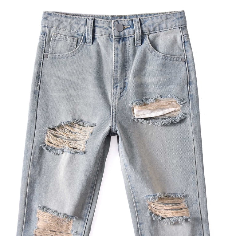 LUOGENLI Boys Jeans Size 18-20 Big Kids Boy's Fit Ripped