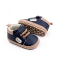 thumbnail image 5 of Splozh Toddler Tennis Shoes Toddler Baby Girls Boys Leather Sports Walking Shoes Flat Bottom Prewalker Sneakers Dark Blue,US 5, 5 of 8