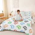 thumbnail image 4 of Erosebridal Colorful Gamepad 7-Piece Bedding Comforter Set For Kids Gamer,Gaming Controller Print King Bedding Sets For Boys,Reversible, 4 of 7
