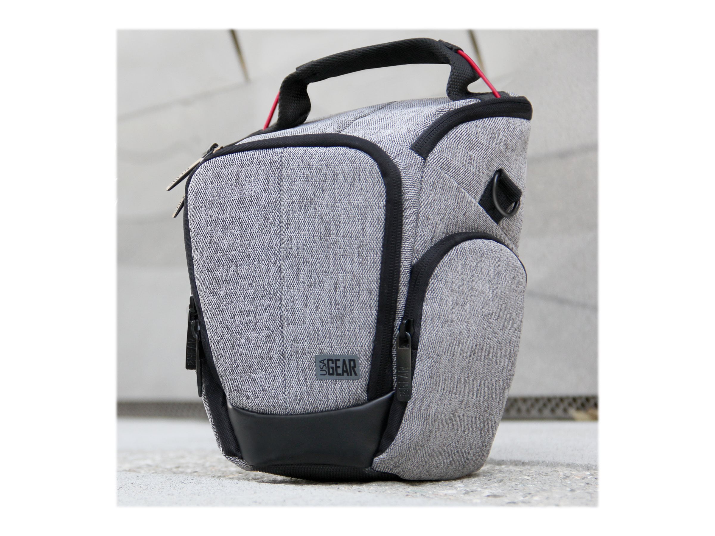 USA GEAR UTL Camera Case Bag with Smooth Streamlined Shape, Soft Cushioned Interior and Side Storage Pockets - Works Great for Sony , Olympus , Fujifilm and More Cameras