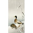 thumbnail image 2 of Koson, Ohara 9x14 Black Ornate Wood Framed with Double Matting Museum Art Print Titled - Two ducks on snowy reed, 2 of 4