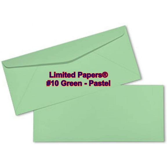 Limited Papers (TM) #10 Regular Envelope - Pastel - Soft - 24# (4.8" x 9.5") - Announcement, Invoices, Statements, Checks, Letters, Contracts, Business Envelope (Green, 2500)