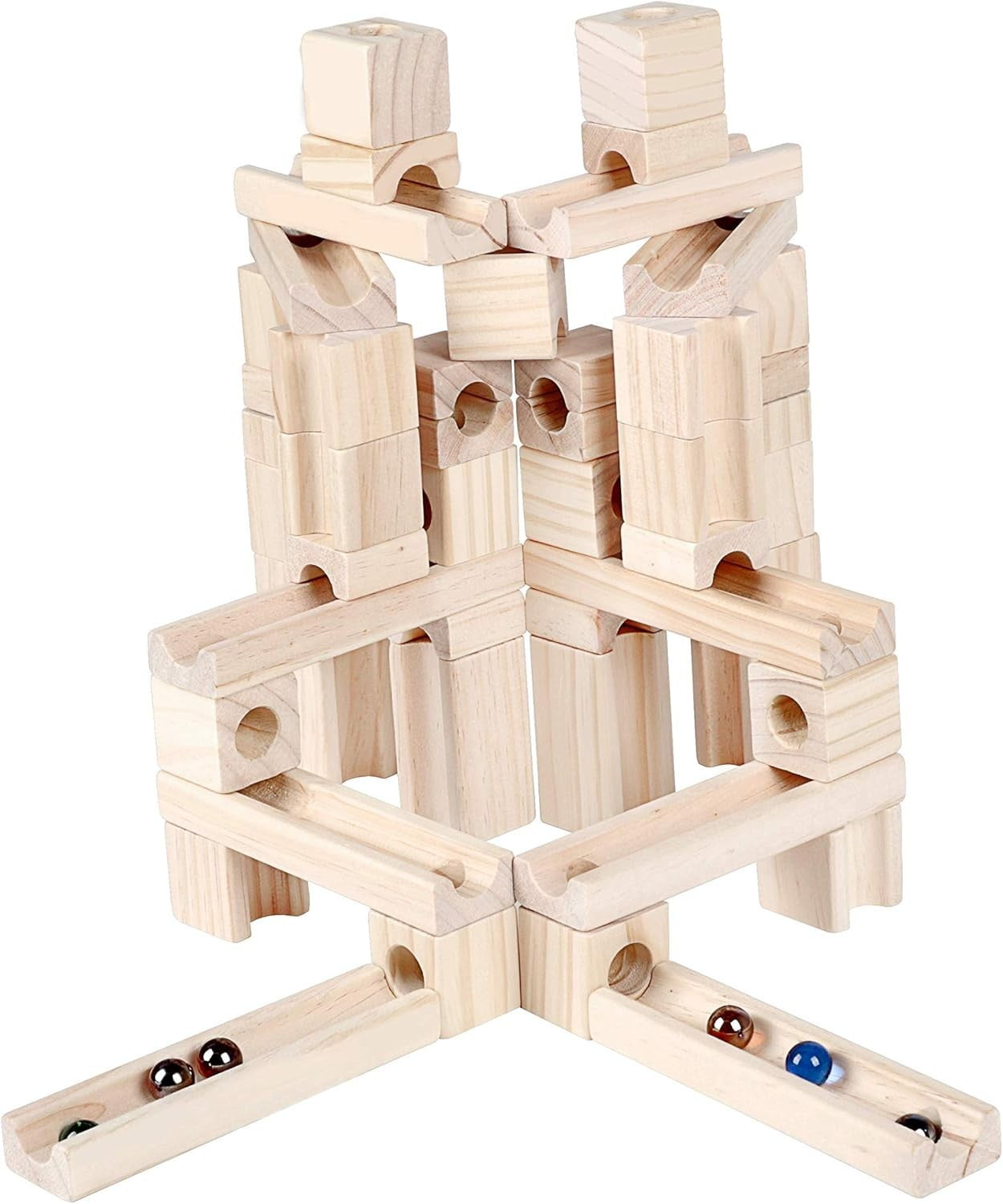 Hape Quadrilla Wooden Marble Run DIY Construction: Race To The