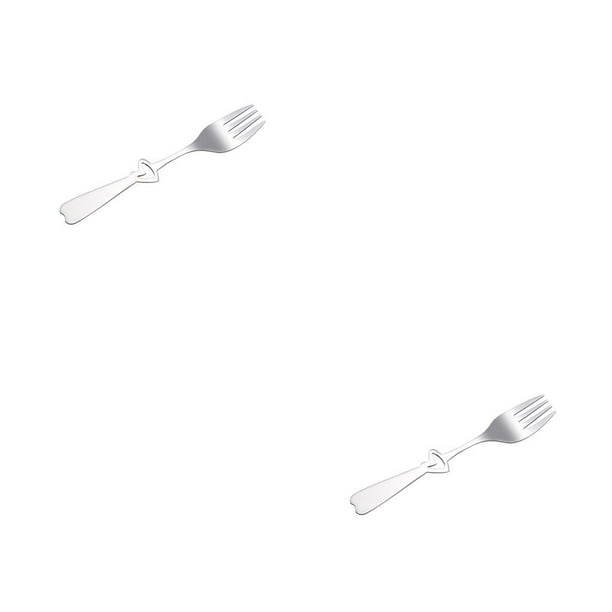 Injueey Cuchara de azúcar en forma de corazón, vajilla para parejas, tenedor de postre, regalo de boda, herramienta para comer, cuchara agitadora, Tenedor Corazón Pequeño 2piezas Injueey CBP391432