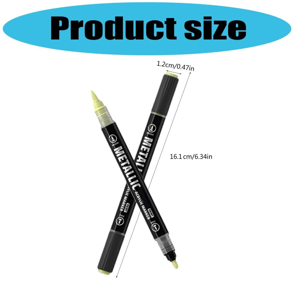 Giaone Double Tip Liquid Acrylic Marker Metallic Acrylic Paint Pen for Card Making