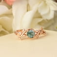 thumbnail image 6 of JeenMata 0.50 Carat 4 Prong Round Cut Opaque White Druzy Mossy Green Agate Branch Leaf Design One-Stone Engagement Ring In 18K Rose Gold Plating Over Silver, 6 of 8