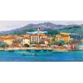 thumbnail image 2 of Florio, Luigi 24x14 Gold Ornate Wood Framed with Double Matting Museum Art Print Titled - Paese sul Lago, 2 of 4