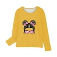 thumbnail image 4 of ZOYOEN Girls Long Sleeve T Shirts- Crewneck Casual Fashion Kids Graphic Tops Yellow Size 7-8T, 4 of 5
