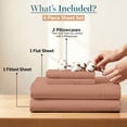 thumbnail image 3 of Casa Platino Cotton Twin XL Sheet Set – 450 Thread Count 100% Cotton Cooling Sheets, Premium Hotel Finish, Silky Smooth Comfort, Oeko-Tex Certified – Rose Dawn, 3 of 8