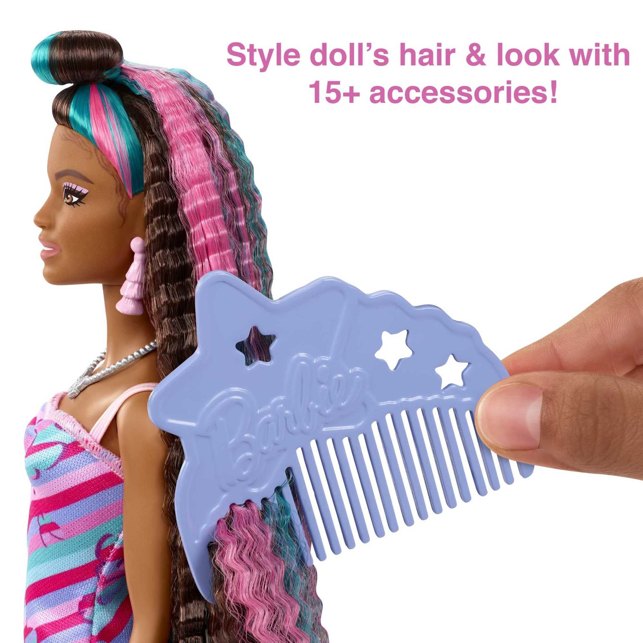 Barbie Totally Hair Fashion Doll with Butterfly Theme, Extra-Long Hair & 15 Styling Accessories