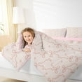 thumbnail image 4 of Feelyou Retro Princess Bow Teen Queen Comforter Set, Love Heart Bedding Set, 3pcs, 4 of 8