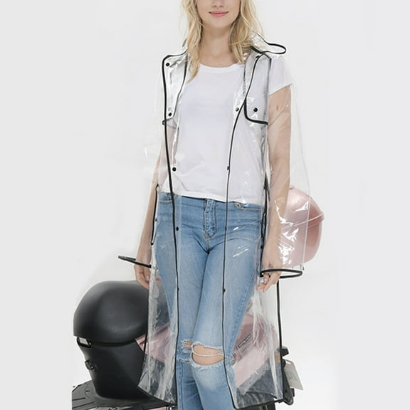 NICEXMAS Rain Coats for Women Transparent 1Pcs L