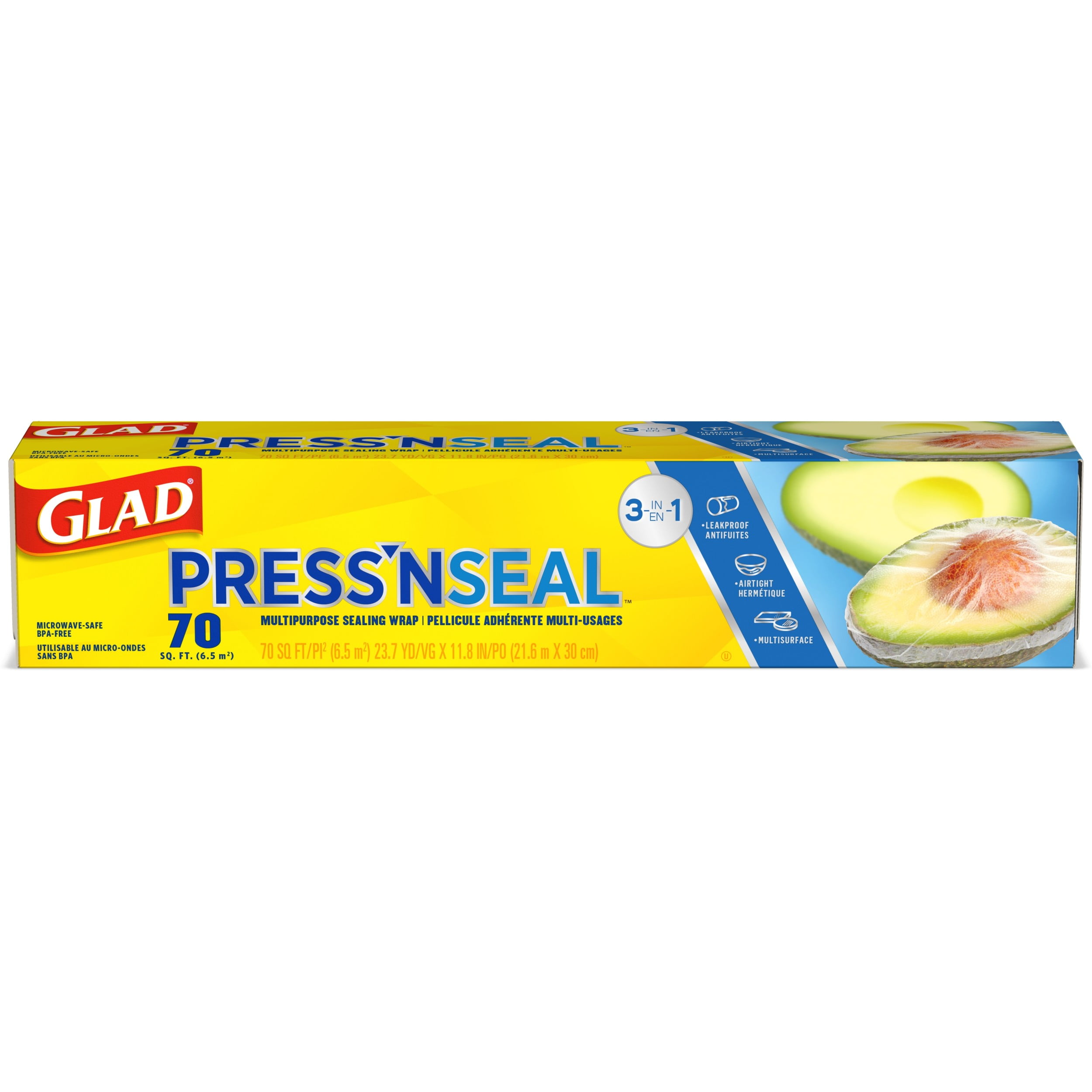 Glad Press'n Seal Plastic Food Wrap, 70 Square Feet