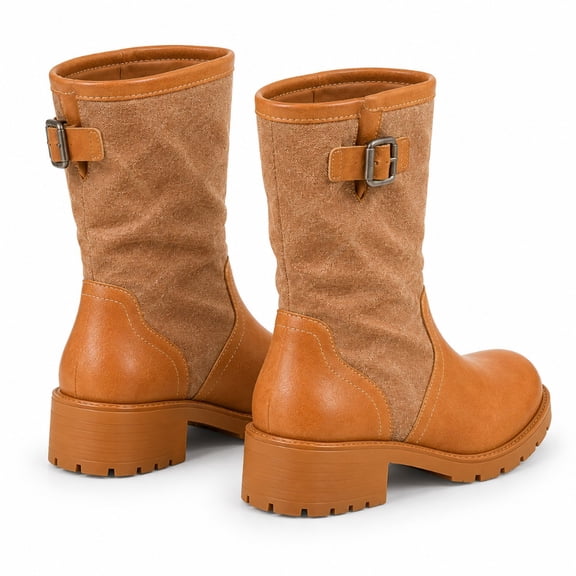 Vintage British Martin boots women's 2026 new stacking boots leather splicing medium boots thick heel platform knight boots