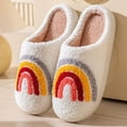 thumbnail image 2 of Slippers for Women Men Plush Fuzzy House Shoes Non Slip Winter Indoor Outdoor Slides Cute Ghost Pumpkin Bat Designs, 2 of 4