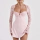 thumbnail image 3 of Vestido de manga larga de encaje para mujer Vestido de corte bajo Vestido para salir Kuymtek Rosa T L para Mujer, 3 of 6