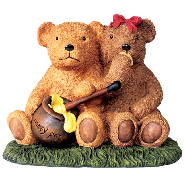 Kelkay 4481 ResinStone Honey Pot Bear Fountain