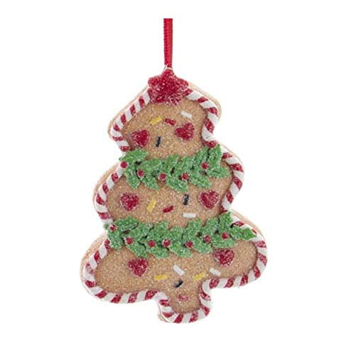 Gingerbread Cookie Christmas Tree with Holly Ornament