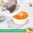 thumbnail image 4 of Cartoon Cute Hippo Oven Mitts Pot Holders 2 pcs Heat Resistant for Kitchen Baking Grilling, 4 of 7