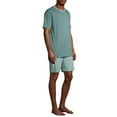 thumbnail image 4 of Hanes Short Sleeve Crew Neck Striped Pajamas (Men's) 2 Piece Set, 4 of 6