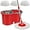 Red, variant on Spin Mop and Bucket Set, Mop and Bucket with Wringer Set, 360°Spin Mop Kit with 2 Extra Microfiber Mop Replacement Heads, Spinning Mop Bucket System for Floor Cleaning (Blue)