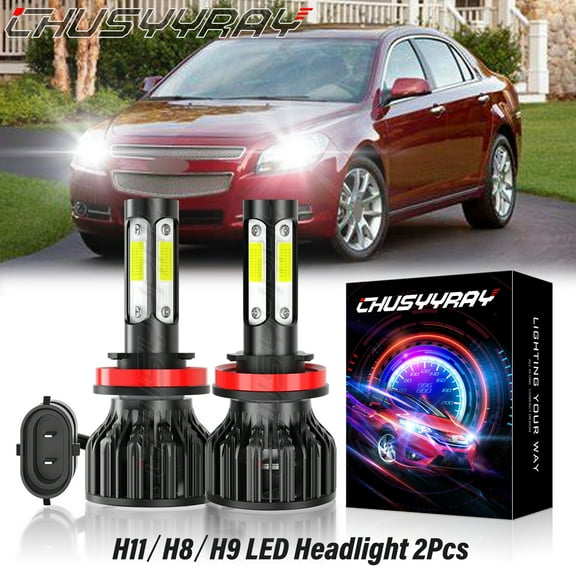 For Chevy Malibu 2008 2009 2010 2011 2012 LED Headlight High/Low Beam Bulbs 6000K Crystal White 2Pcs