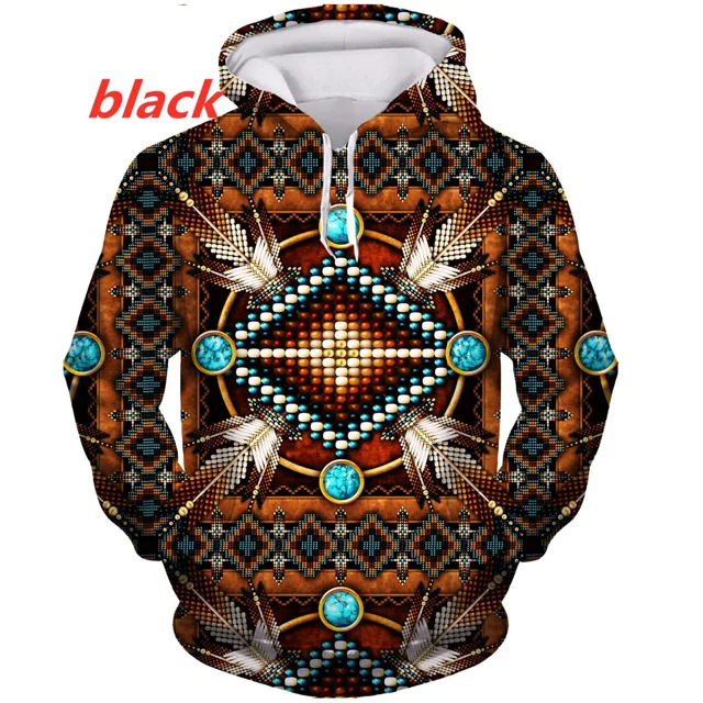 Motif Indien Sweat à Capuche Imprimé 3D Harajuku Mode Unisexe Automne Décontracté Pull