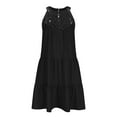 thumbnail image 6 of Crochet Hollow Halter Dress for Women 2024 Summer Sleeveless Mini Dresses Boho Tiered Flowy A Line Beach Sundress, 6 of 7