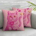 thumbnail image 3 of Orinice Cute Cat Graphic Decorative Cushion Throw Pillow Cover for Home Sofa, Autumn Theme, 1PC 22x22in, 3 of 5