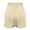 1-Beige, variant on Summer Linen Shorts for Women Drawstring Elastic Waisted Soft Fabric Pleated Casual Shorts with Sides Flat Pocket Pure Color Basic Comfort Beach Vacation Bottoms 2-Black L