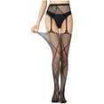 thumbnail image 1 of Intimates Women's Long Tube Suspender Socks Open File Temptation Panties Silk Stockings, 1 of 8