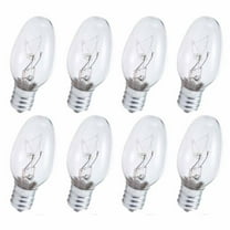 8 Clear Night Light Bulbs 7 Watt Lighting 120V Replacement Lamp Candelabra Base