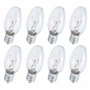 8 Clear Night Light Bulbs 7 Watt Replacement Lighting 120V 88 Lumens Candelabra