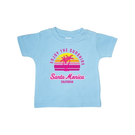 

Inktastic Summer Enjoy the Sunshine Santa Monica California in Pink Gift Baby Boy or Baby Girl T-Shirt