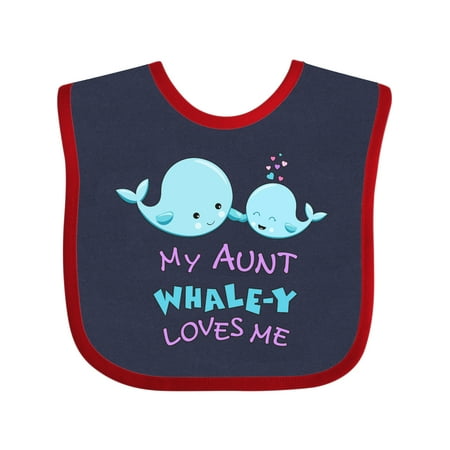 

Inktastic My Aunt Whale-y Loves Me Gift Baby Boy or Baby Girl Bib