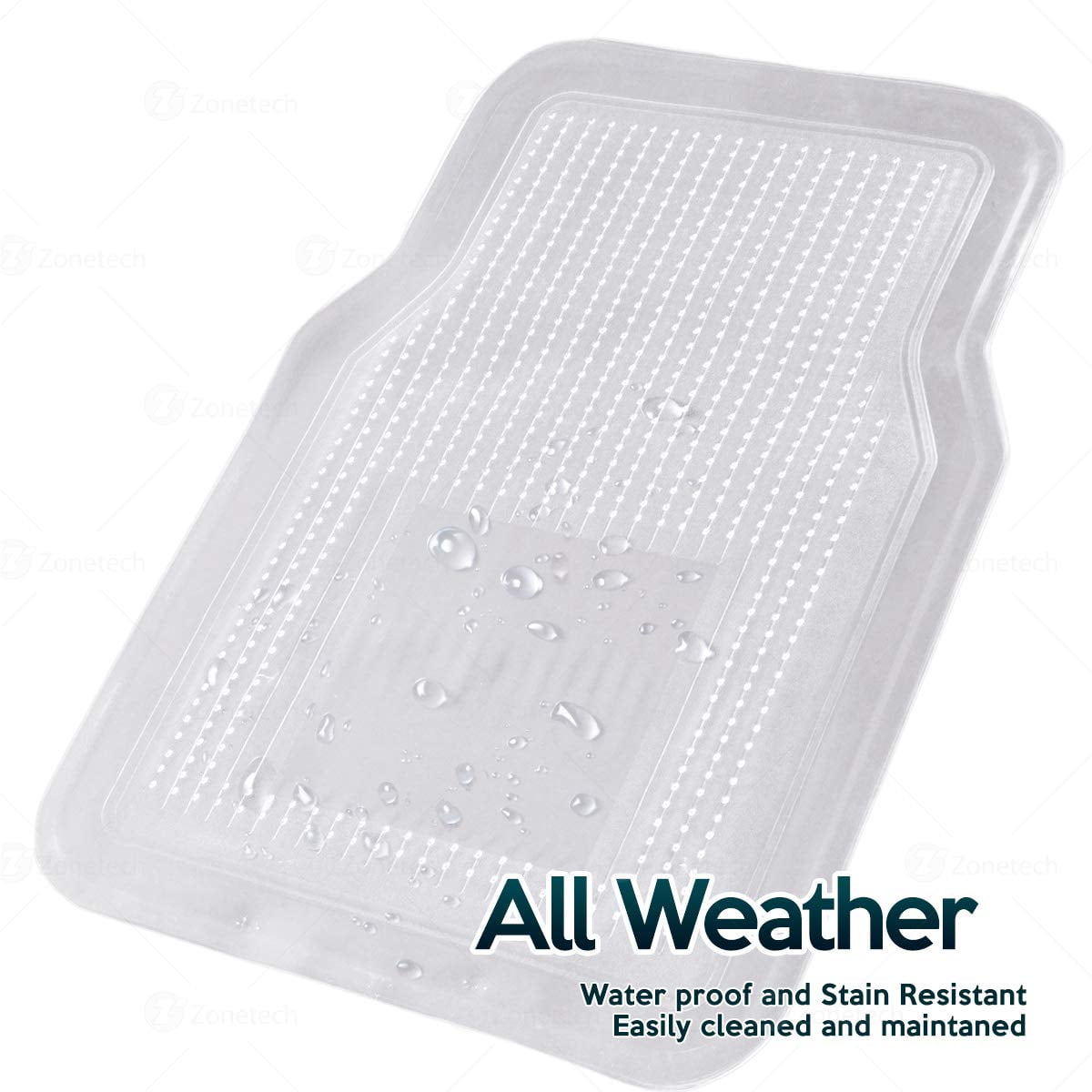 Zone Tech All Weather Full Rubber Clear Car Interior Floor Mats 4 Piece Set Clear Heavy Duty Car Interior Floor Mats Walmart