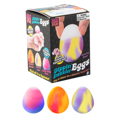NeeDoh Dippin Dazzler Egg Novelty Colorful Stress Relief Squishy Toy, (1 Piece, Color May Vary), Children Ages 3+