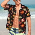 thumbnail image 5 of Lsque Colorful Tulips pattern Hawaiian Shirt for Men, Unisex Summer Beach Casual Short Sleeve Button Down Shirts-Small, 5 of 9