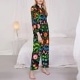 thumbnail image 3 of Pofeuu Roosters and Flowers Print Womens Pajamas Set Long Sleeve Sleepwear Button Down Nightwear Soft Pj Lounge Sets Button Down Pajamas Women-Medium, 3 of 7