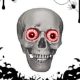 thumbnail image 1 of Cabezas de calavera parlantes de Halloween - Calavera de ojos rojos iluminada - Esqueleto de calavera de ojos rojos iluminado, decoración de esqueleto iluminado con temática de Halloween, 1 of 5