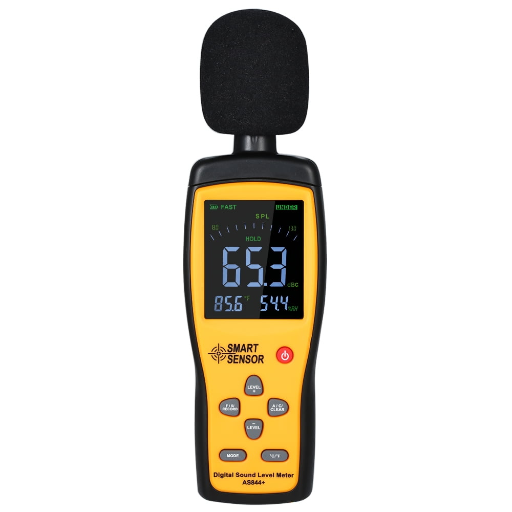 Sonómetro medidor de nivel de sonido digital AS804 Monitor de prueba 30-130dBA para pruebas de ruido en el hogar/equipos industriales/automotrices 