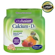2 PACK | Vitafusion Calcium 500mg Dietary Supplement Adult Vitamin Gummies 2-100 ct Bottles