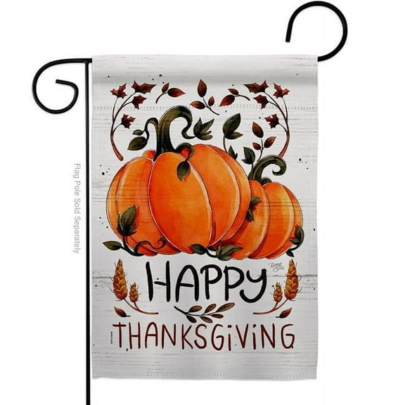 Breeze Decor G163106-BO 13 x 18.5 in. Thanksful Blessed Garden Flag with Fall Thanksgiving Double-Sided Decorative Vertical Flags House Decoration Banner Yard Gift