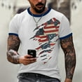thumbnail image 5 of Men's Casual Pullover Sweatshirt, Independence Day Theme with Comfortable Fabric for Lightweight Layering ,Light Blue S, 5 of 5
