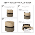 thumbnail image 4 of Sturdy Jute Rope Plant Basket Modern Woven Basket up to 11 Inch Flower Pot Floor Indoor Planters  12” x 12” Storage Organizer Basket Rustic Home Decor  Black Stripes, 4 of 6