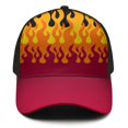 thumbnail image 2 of Adjustable Baseball Cap, Spliced Print Trucker Hat for Men & Women, Breathable Cotton Blend, Flame, 2 of 3