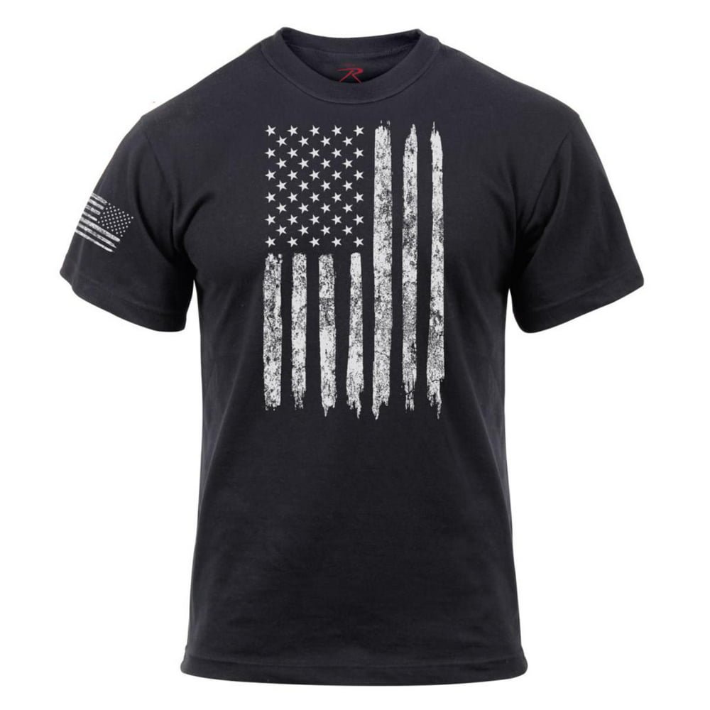 Rothco - Rothco Distressed US Flag T-Shirt w/Reversed Flag On Sleeve ...
