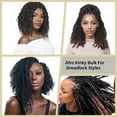 thumbnail image 5 of 1Pcs Afro Kinkys Bulk Human Hair for Dreadlocks Extensions Repair, 12inch 50g Twist Braiding Afro Kinky Human Hair for Mini Twist Hair, Black, 5 of 6