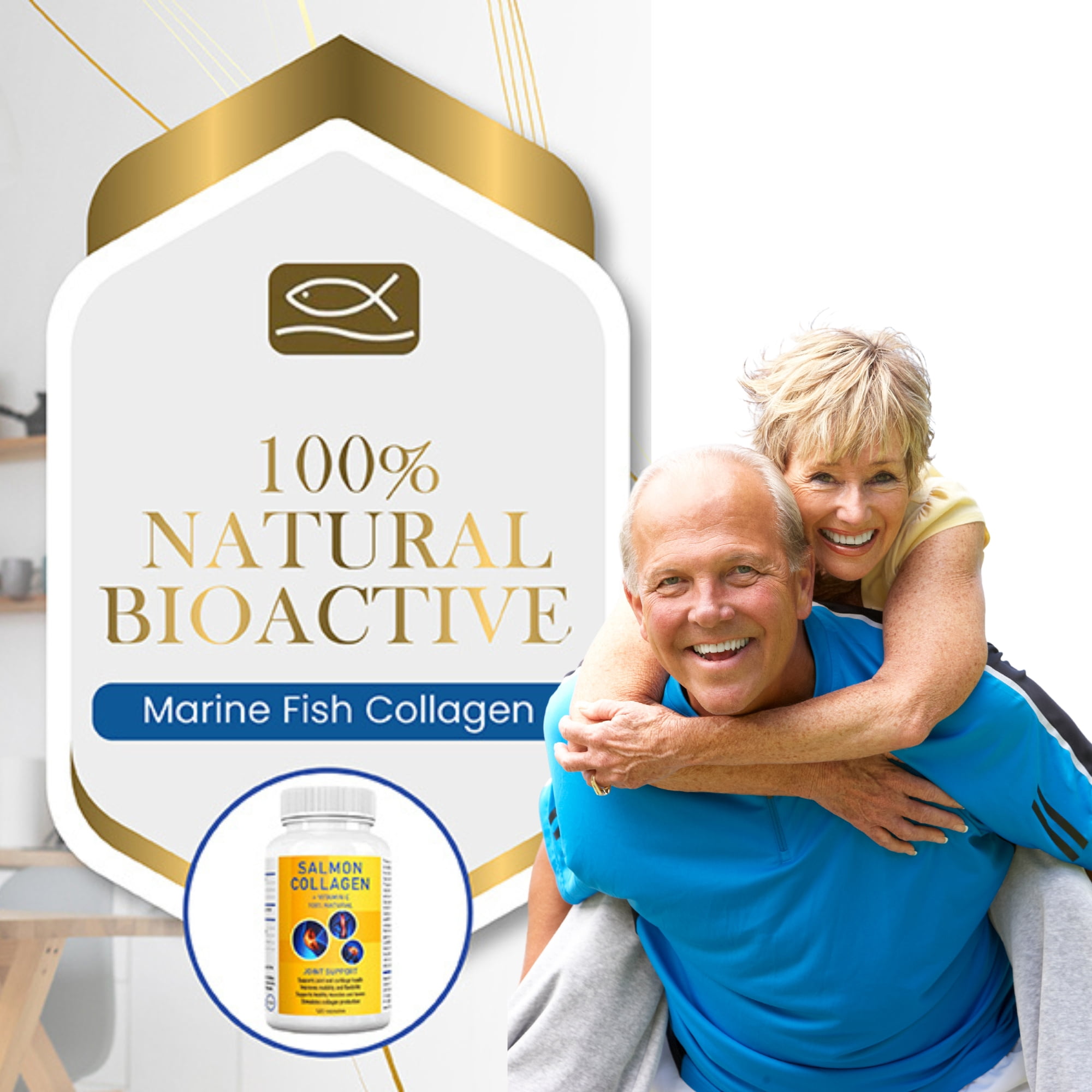Salcoll Collagen Capsules Salmon Bioactive, Joint, Skin, Hair, Bone Support