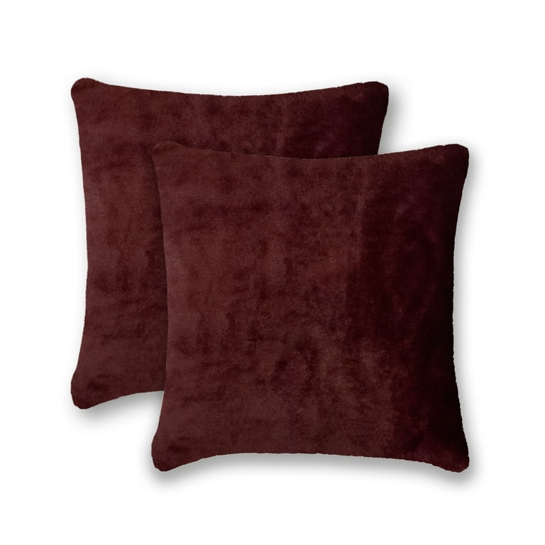 Sherry Kline Fury Tale 20-inch Faux Fur Pillow (set of 2) BURGUNDY